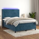 vidaXL Sommier à lattes de lit avec matelas LED Bleu foncé 140x200 cm