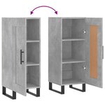 vidaXL Buffet Gris béton 34 5x34x90 cm Bois d'ingénierie