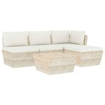 vidaXL Salon de jardin palette 5 Pièces avec coussins bois d'épicéa