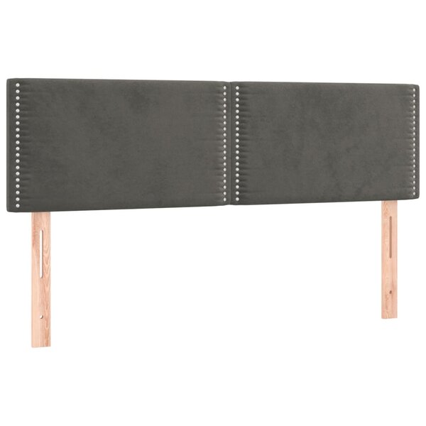 vidaXL Têtes de lit 2 Pièces Gris foncé 72x5x78/88 cm Velours