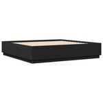 vidaXL Cadre de lit avec LED sans matelas noir 200x200 cm