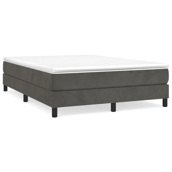 vidaXL Cadre de lit gris foncé 140x190 cm velours