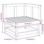 vidaXL Canapé d'angle de jardin blanc bois de pin massif