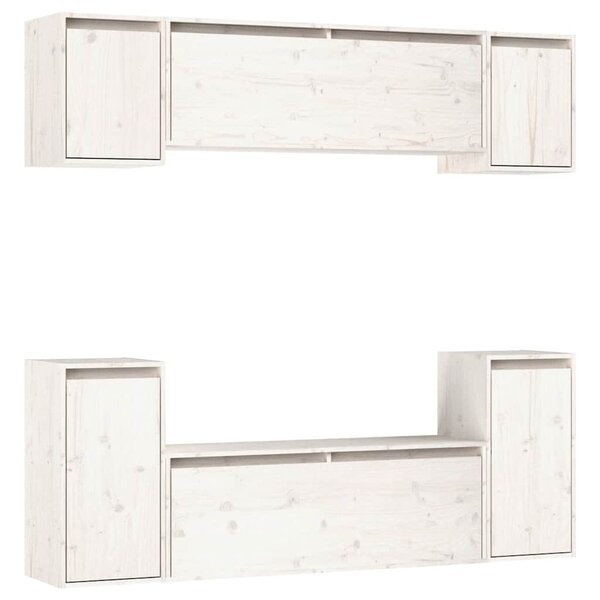 vidaXL Meubles TV 6 Pièces Blanc Bois massif de pin