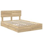 vidaXL Lit de Rangement Chêne Sonoma 160 x 200 cm Bois d'ingénierie