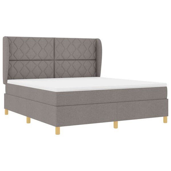 vidaXL Lit à ressorts avec matelas gris foncé 90x190 cm Taupe