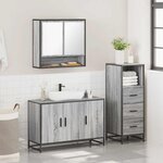 vidaXL Ensemble de meubles de salle de bain 3 Pièces Sonoma gris