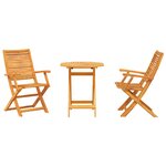 vidaXL Ensemble bistro pliant 3 Pièces Marron Bois d'acacia massif