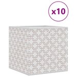 vidaXL Boîtes de rangement pliables 10 Pièces crème tissu intissé