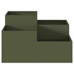 vidaXL Cache-pot de jardin Vert olive 100 x 100 x 48 cm Acier