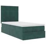 vidaXL Cadre de lit ottoman avec matelas vert foncé 80x200 cm velours
