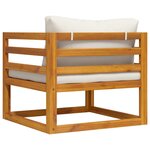 vidaXL Chaise de jardin avec coussins crème Bois d'acacia massif