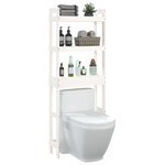 vidaXL Étagère de toilette Blanc 63x26x171 cm Bois de pin massif