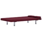 Vidaxl canapé-lit avec deux oreillers rouge bordeaux polyester
