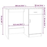 vidaXL Bureau Sonoma gris 100x50x76 cm Bois d'ingénierie