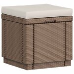 Keter Pouf de rangement Cube avec coussin Cappuccino