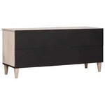 vidaXL Meuble TV Blanc 105 x 33 x 46 cm bois de manguier massif