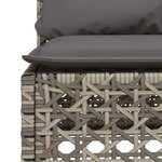 vidaXL Canapé de jardin sans accoudoirs coussins gris résine tressée