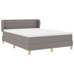 vidaXL Lit à ressorts avec matelas Taupe 140 x 190 cm tissu