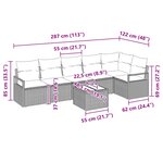 vidaXL Ensemble de Canapés 7 Pièces Gris polyrotin