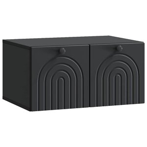 vidaXL Meuble TV mural Noir 59 5 x 41 x 30 cm Bois d'ingénierie