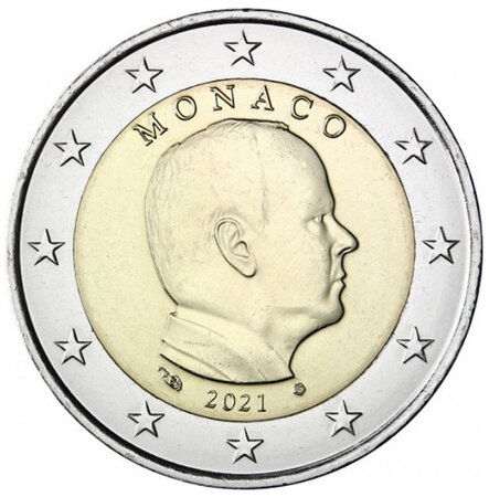 Monnaie 2 euros commémorative monaco 2021 - albert ii