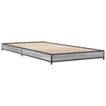 vidaXL Cadre de lit sonoma gris 90x200 cm bois d'ingénierie et métal