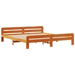 vidaXL Lit bibliothèque sans matelas cire marron 200x200 cm pin massif