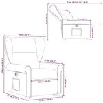 vidaXL Fauteuil inclinable électrique gris clair tissu