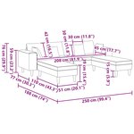 vidaXL Canapé en velours avec coussin avec oreiller 3 Pièces Gris clair 208 cm Velours