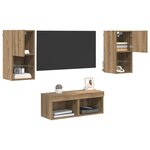 vidaXL Meubles TV muraux 4 Pièces Chêne artisanal 30 5 x 30 x 60 cm