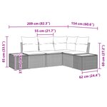 vidaXL Ensemble de Canapés de Jardin avec Coussins Noirs Rotin Poly Acacia