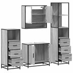 vidaXL Ensemble de meubles de salle de bain 4 Pièces sonoma gris