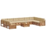 vidaXL Ensembles de canapés avec coussin 11 Pièces Naturel et Beige