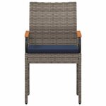 vidaXL Chaises de jardin avec coussin 2 Pièces Gris et bleu marine