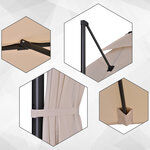 Parasol déporté carré double toit inclinable pivotant manivelle lestage inclus dim. 2 7l x 2 7l x 2 6h m acier polyester beige