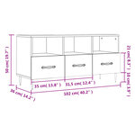vidaXL Meuble TV chêne fumé 102x36x50 cm bois d'ingénierie