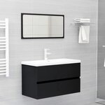 vidaXL Meubles de salle de bain noir bois d'ingénierie