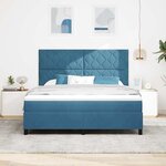 vidaXL Lit à ressorts avec matelas Bleu foncé 180 x 200 cm Velours