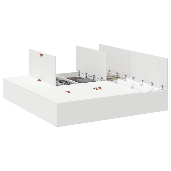 vidaXL Cadre de lit avec rangement avec stockage Blanc 180 x 200 cm