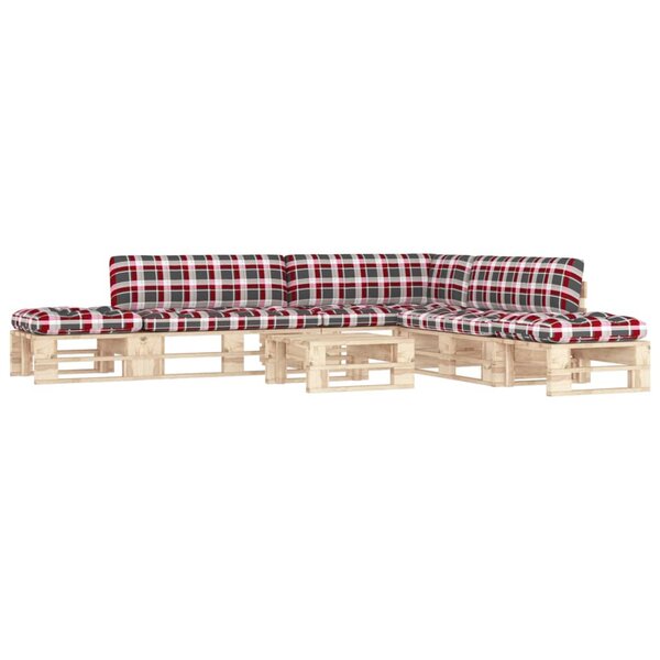 vidaXL Salon de jardin palette 6Pièces avec coussins bois de pin imprégné