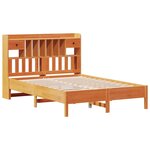 vidaXL Lit bibliothèque sans matelas cire marron 135x190 cm pin massif