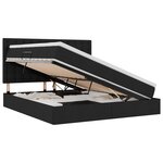 vidaXL Lit avec rangement et matelas Noir 180 x 200 cm tissu