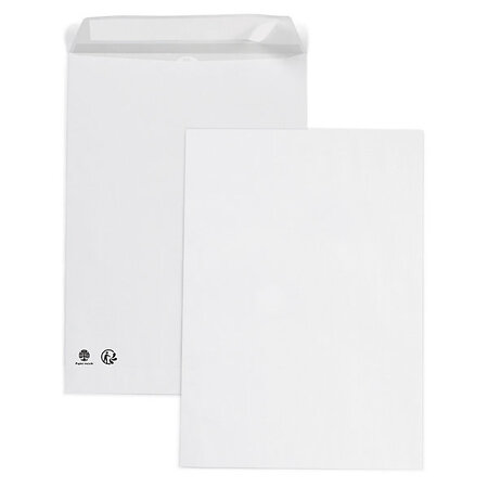 Lot de 250: pochette blanche auto-adhésive avec/sans fenêtre 229x324 mm