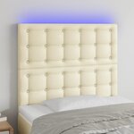 vidaXL Tête de lit à LED Crème 90x5x118/128 cm Similicuir