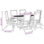 vidaXL Ensemble à manger de jardin 7Pièces bois d'acacia solide textilène
