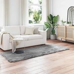 vidaXL Tapis en fausse Tafalla Gris 80 x 250 cm Polyester