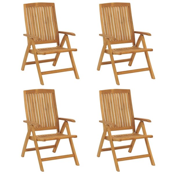 vidaXL Chaises de jardin inclinables lot de 4 bois massif de teck