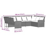vidaXL Canapé de jardin avec coussins Gris Résine tressée