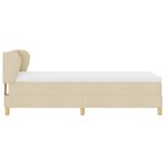 vidaXL Lit à Ressorts avec Matelas Crème 90x200 cm Tissu Crème